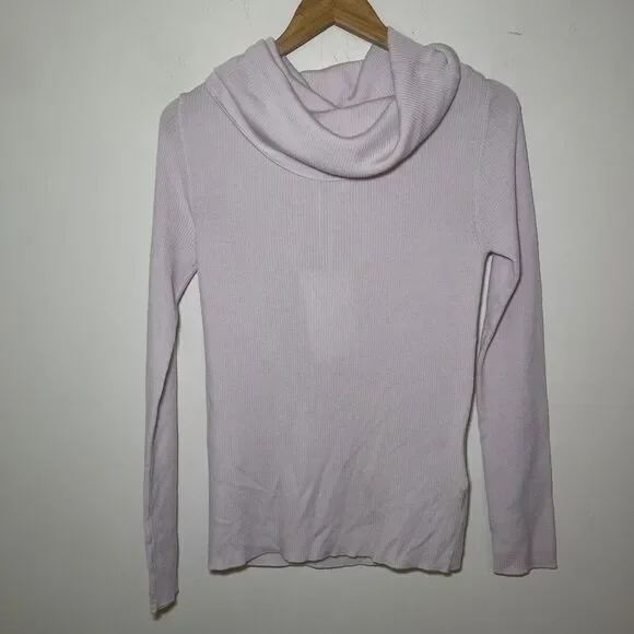 Max Mara Leisure Lorena Wool Cowl Neck Sweater Top Light Pink Sz L NWT $295